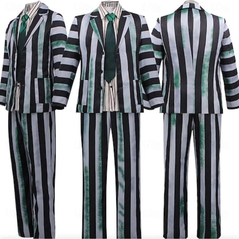 (NLA) 🛍️ NWT! Beetlejuice Halloween Suit Blazer, Pants, & Shirt Cosplay Costume - Picture 3 of 10